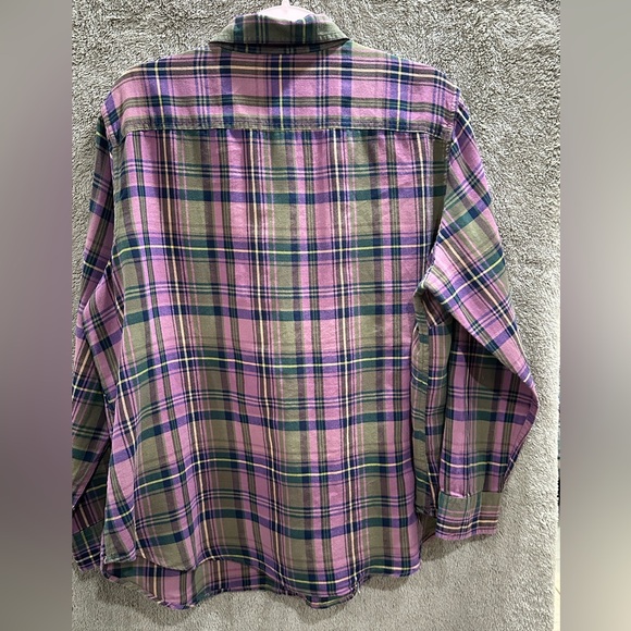 Chaps Casual Plaid Shirt - Pink and Green - Picture 2 of 3